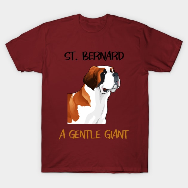 St. Bernard, a gentle giant T-Shirt by Designs by Eliane